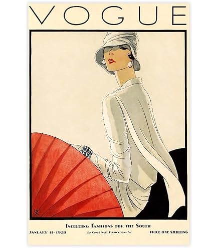 ZBNM Vogue Cover - January 1926 - Zebra Safari Canvas Poster Wall